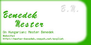 benedek mester business card